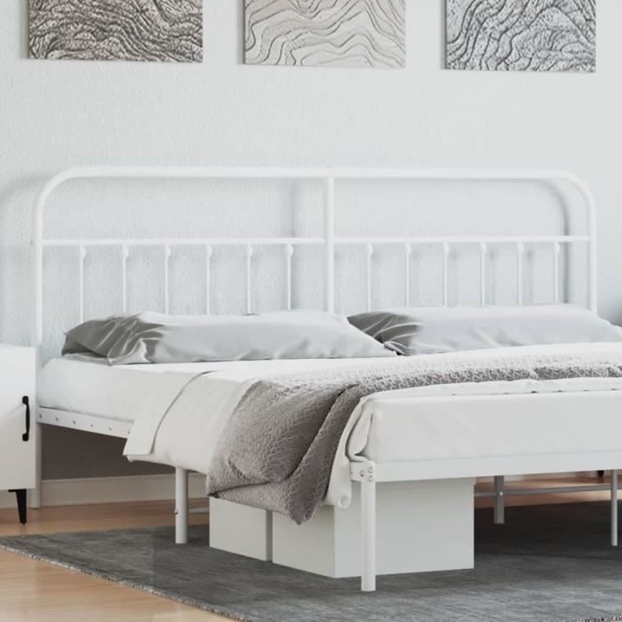 VidaXL White Metal Headboard 200 Cm 352665