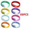 Paket med 6 självlysande armband för barnkalas Akryl LED Lyser upp Armbandstillbehör Festival Giveaways Smycken