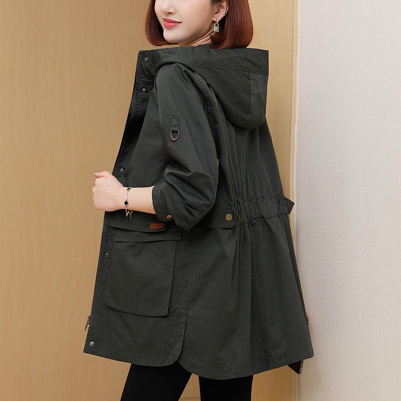 

Женский тренч средней длины для миниатюрных - Популярный свободный повседневный стиль весна/осень XXL (141-155 lbs)