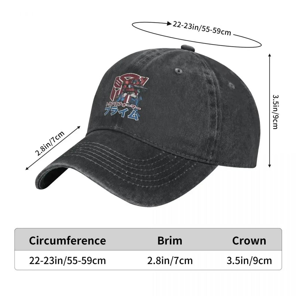 Washed Men's Baseball Cap Optimus Prime Classic Trucker Snapback Cowboy Caps Dad Hat Transformer Science Action Golf Hats