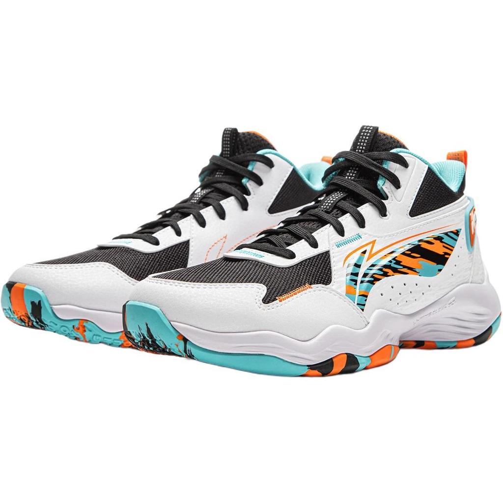 Li Ning Kids Basketball Anything Is Possible Fashion Comfortable Shock Absorption Rebound Breathable Mid-Top Kids Basketball Shoes YKBV103-5