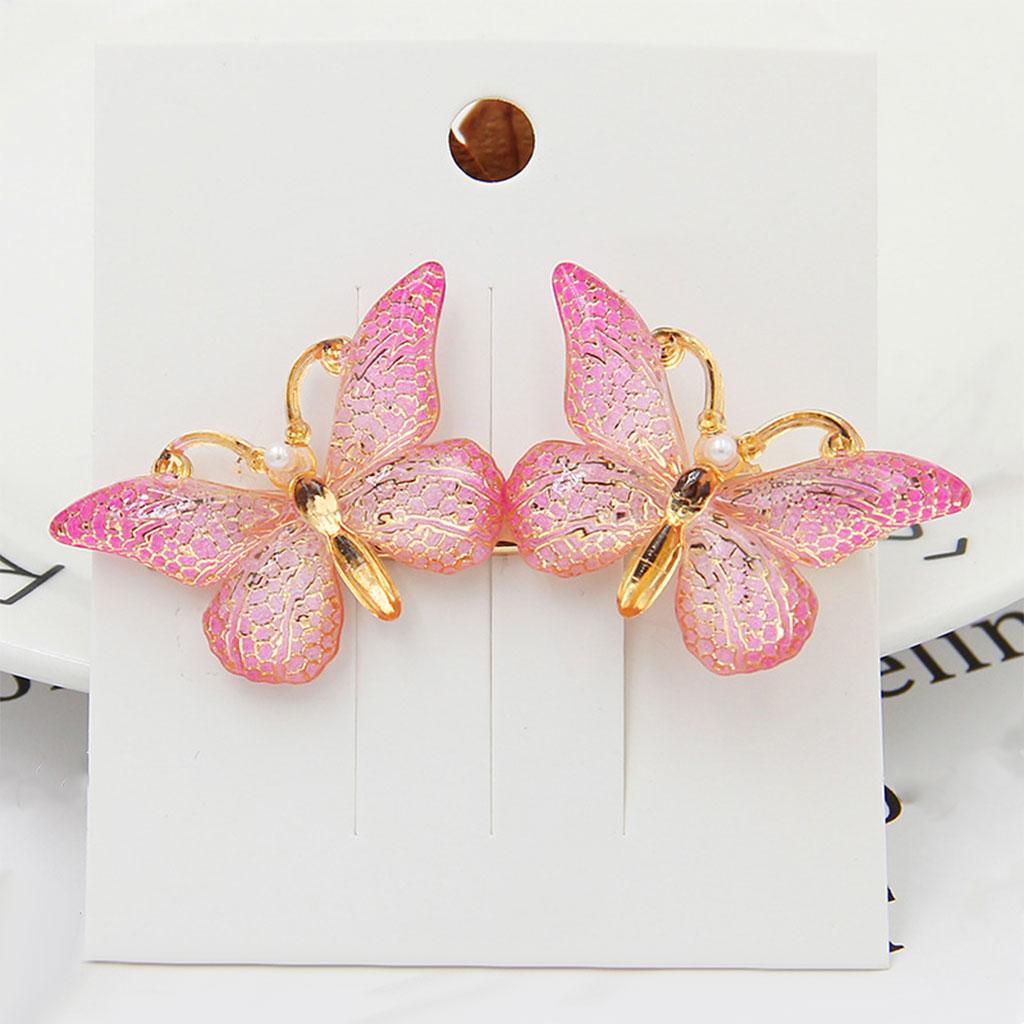 

Women s Girl Butterfly Hairpin Hair Clips Headwear for Kids Wedding Party Christmas Thin Hair Styling розовый
