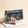 Double Zipper Ethnic Style Clutch Purse Polyester Wristlet Wallet Bohemian Long Wallet  Women