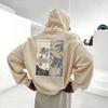 Heavy Terry Hooded Sweater CALIFORNIA Coconut Tree + Positive Energy Slogan Print Casual Style Jumper
