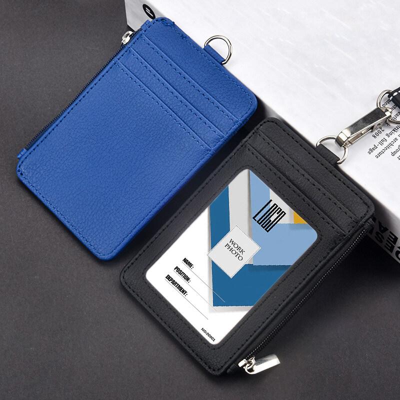 Multifunctional Zipper Work ID Card Holder with Lanyard Identity Access Staff Badge Multi-Card Bank Campus School Office Card Holder