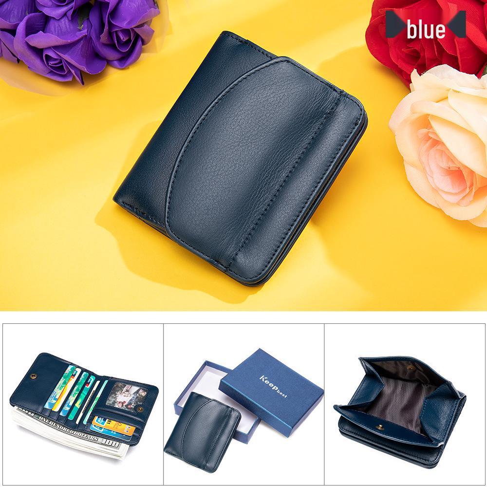 Women's Genuine Leather Slim Wallet & Coin Purse: Versatile, Soft Cowhide, Two-in-One Money Clip.