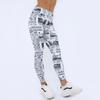Gradient Four-needle Six-line Digital Printing Newspaper Yoga Tight Nine Pants Women