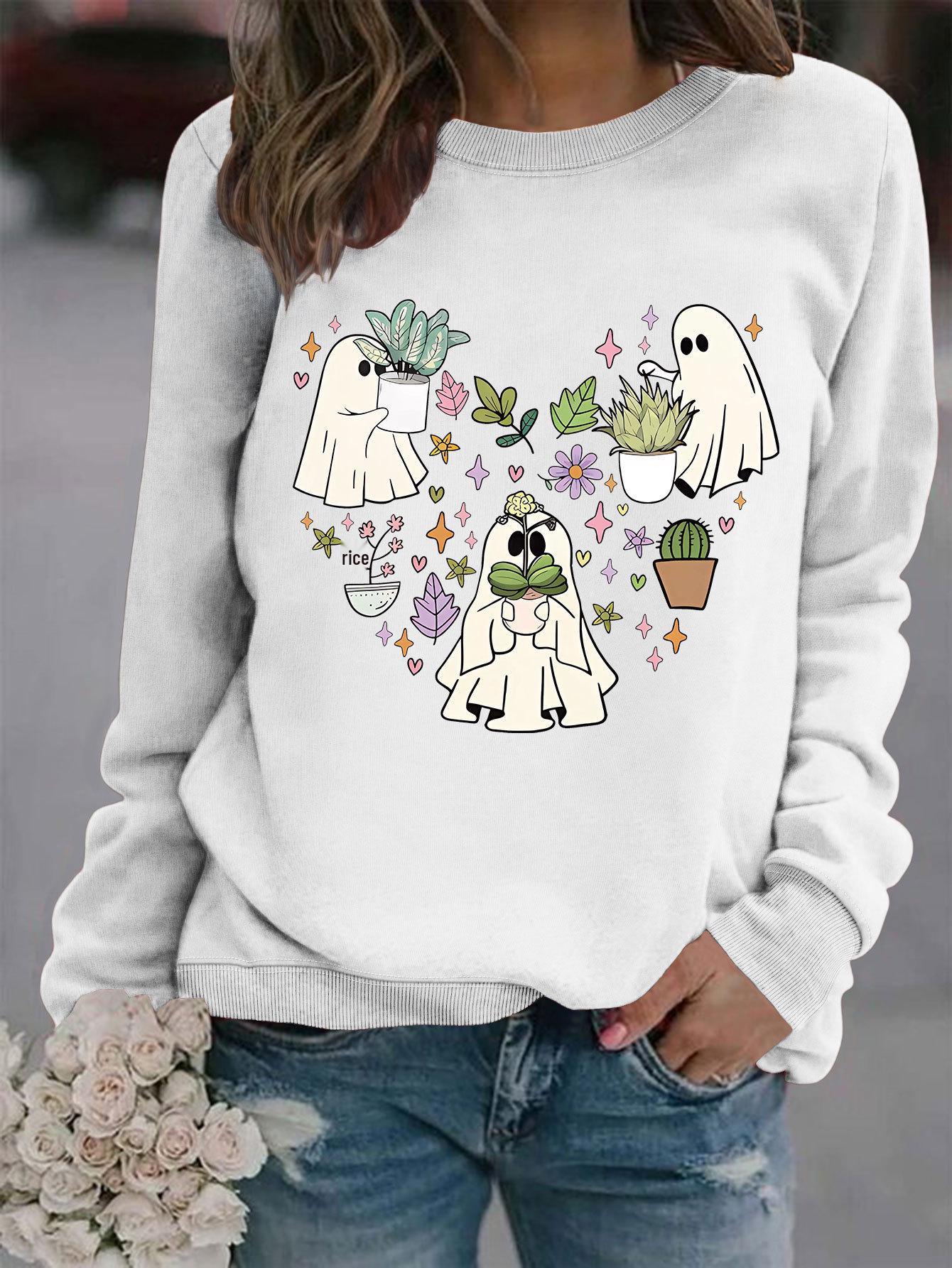 

Винтажный женский свитшот с привидением на Хэллоуин - Пуловер для зимних видов спорта XL