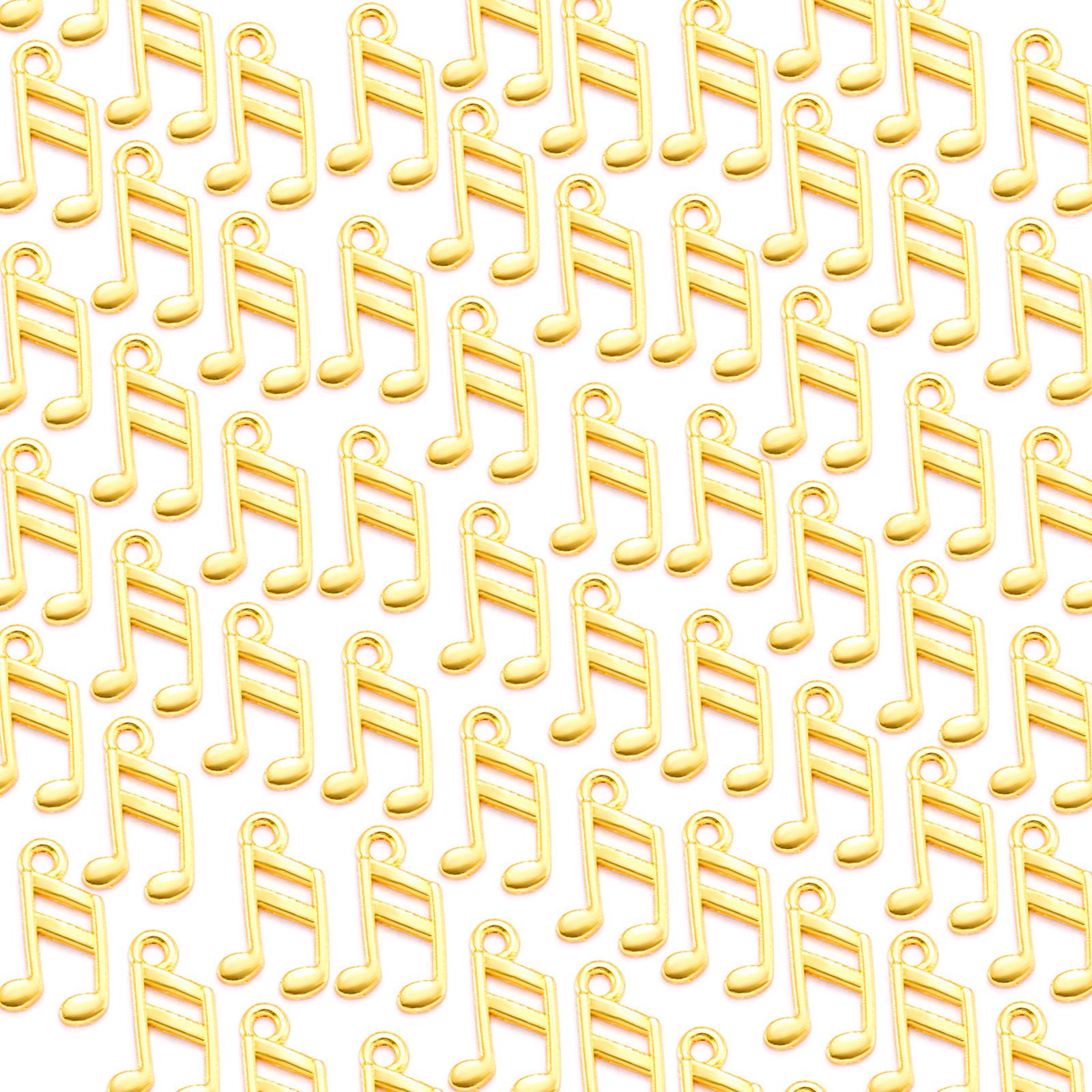 

100 шт. подвеска в форме музыкальной ноты из сплава, устойчивая к ржавчине, для ожерелий и браслетов, аксессуары для изготовления ювелирных изделий 4