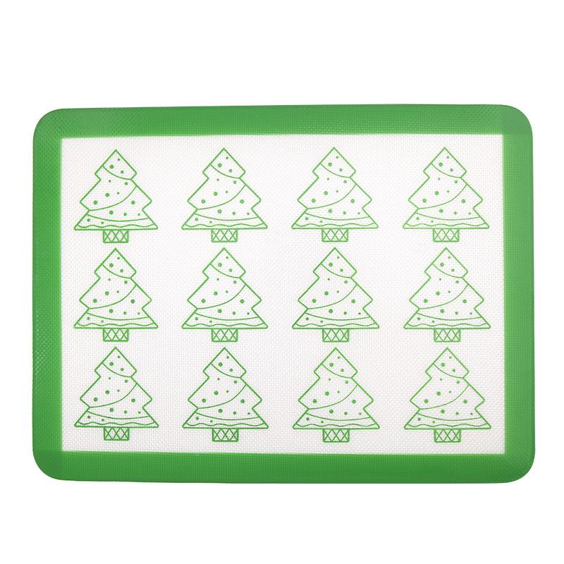 Christmas Silicone Baking Mat Oven Liner Ginger Man Christmas Tree and Snowflake for Christmas Baking Kitchen Supplies