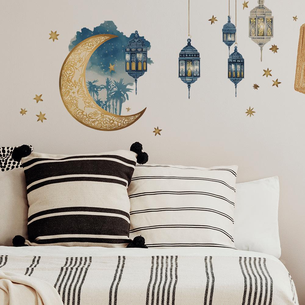 Fantasy Stars Moon Chandelier Hanging Decorations Bedroom Living Room Study Home Decoration Wall Stickers