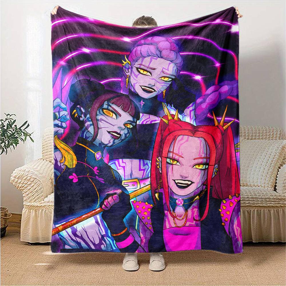 1pc KPop Demon Hunters13 Blanket, Gift, for Men and Women, Soft Blanket, Good for Sofa Bed Couch Travel, Lightweight Flannel Blanket