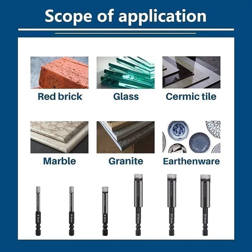 Hex Shank Tile Hole Opener 5-16mm Diamond Drill Bit  for Granite Ceramic Tile Stone Glass