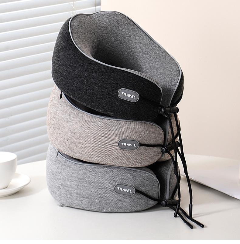 U-Shaped Memory Foam Travel Neck Pillow - Portable Support for Car, Plane & Rail