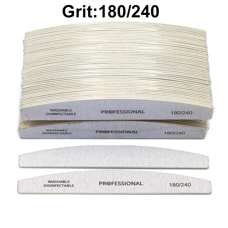 50/100Pcs Professional Wooden Nail Files 180/240 Buffer 100/180 Grey Boat Wood Sandpaper Block Gel Polisher Sanding Nail Files