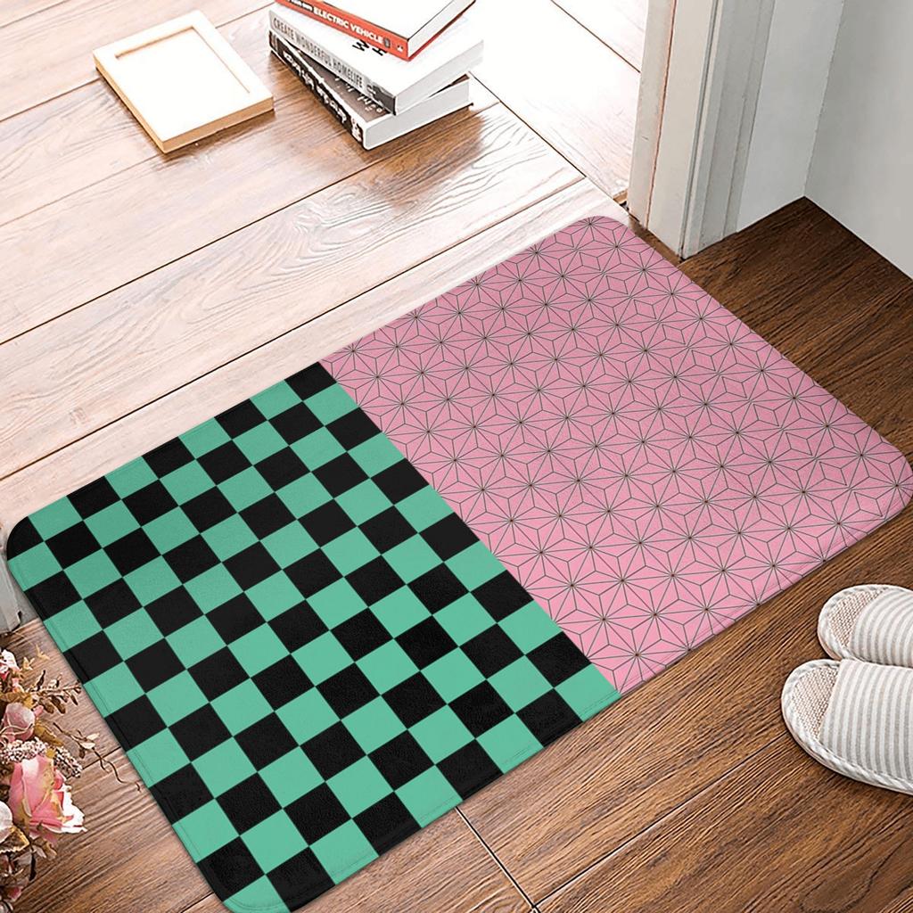 Demon Slayer Anime Doormat Anti-Slip Bath Kitchen Mat Garden Garage Door Floor Entrance Carpet Rug