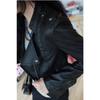 Autumn Winter Stand Collar Casual Fashion PU Leather Rivet Outwear Women Slim All-match Cardigan Coat Top