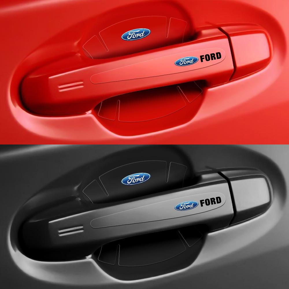 8-teiliger Auto-Kratzschutz-Schutzfilm Türgriffschale Aufkleber Logo für Ford Fusion Escape Kuga Edge Mustang Fiesta Ranger Mondeo CVX1