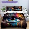3pcs Rainbow Tears Bedding Set, Including 1 Quilt Cover and 2 Pillow Shams, Without Filling, Soft and Comfortable Home Bedroom Fabric