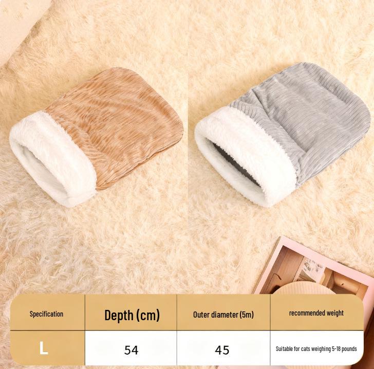 Katze Winter Wärme Schlafsack: Gemütliches Sicherheitsbett für alle Jahreszeiten mit Halbloch-Design