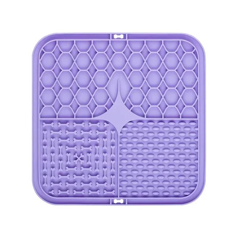 

1 шт., подставка для лизания домашних животных, подставка для медленной еды, миска для собак, кошек, щенков, силиконовая подставка для медленной еды, принадлежности для кормления кошек и собак 1PC фиолетовый