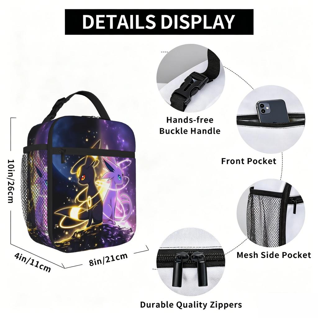 Pokemon Insulated Lunch Bag Insulation Bento Pack Rice Bag Bolsa Student Bento Lunch Handbag Insulation