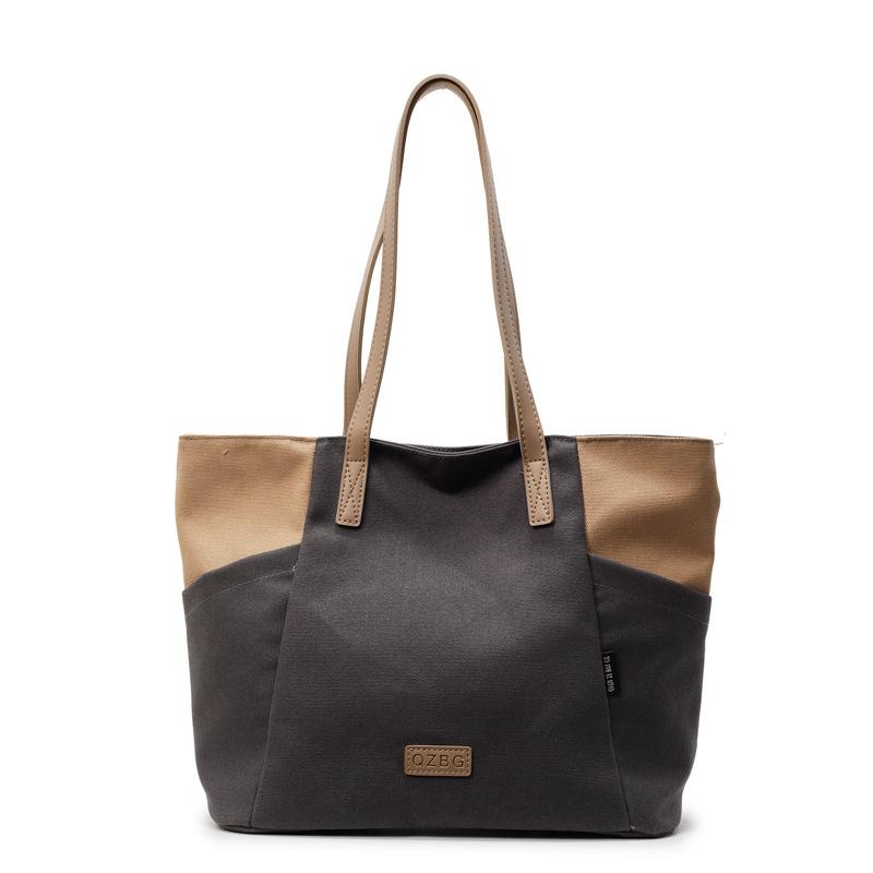 2025 neue Umhänge-Messenger-Canvas-Tragetasche mit großem Fassungsvermögen, tragbarer Modetrend, vielseitig, lässig, farblich passend, Damentasche