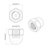 Hex Cap Nuts 12 pcs Silver M8 Metal