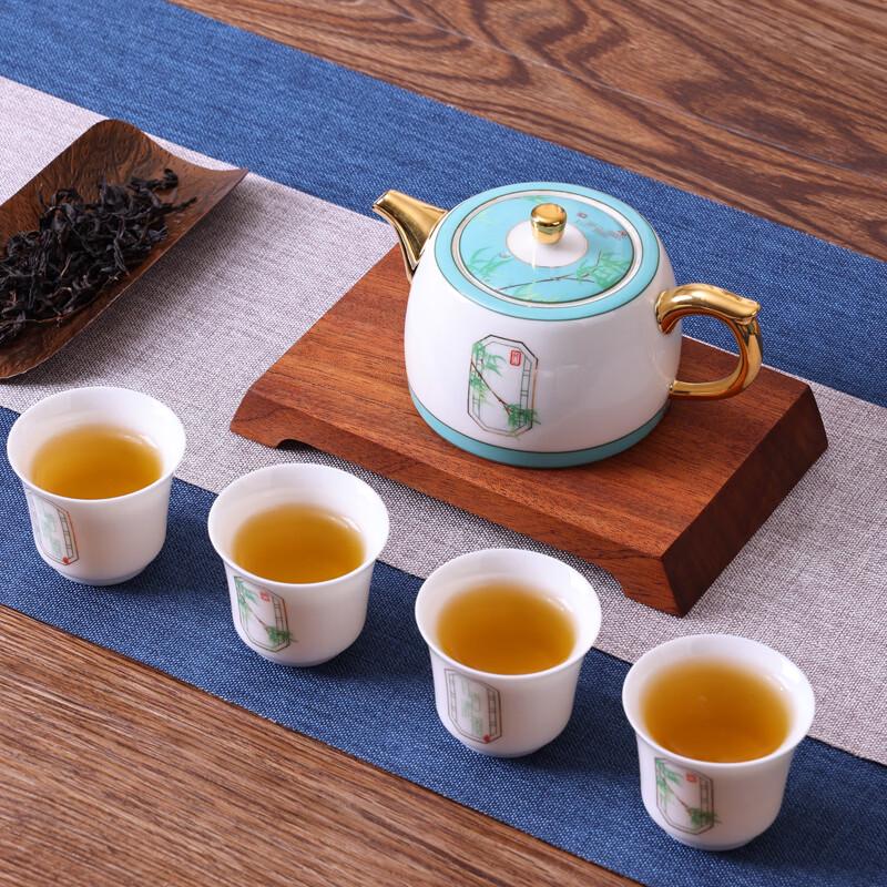 Duocai Bone China Bamboo Breeze Tea Set