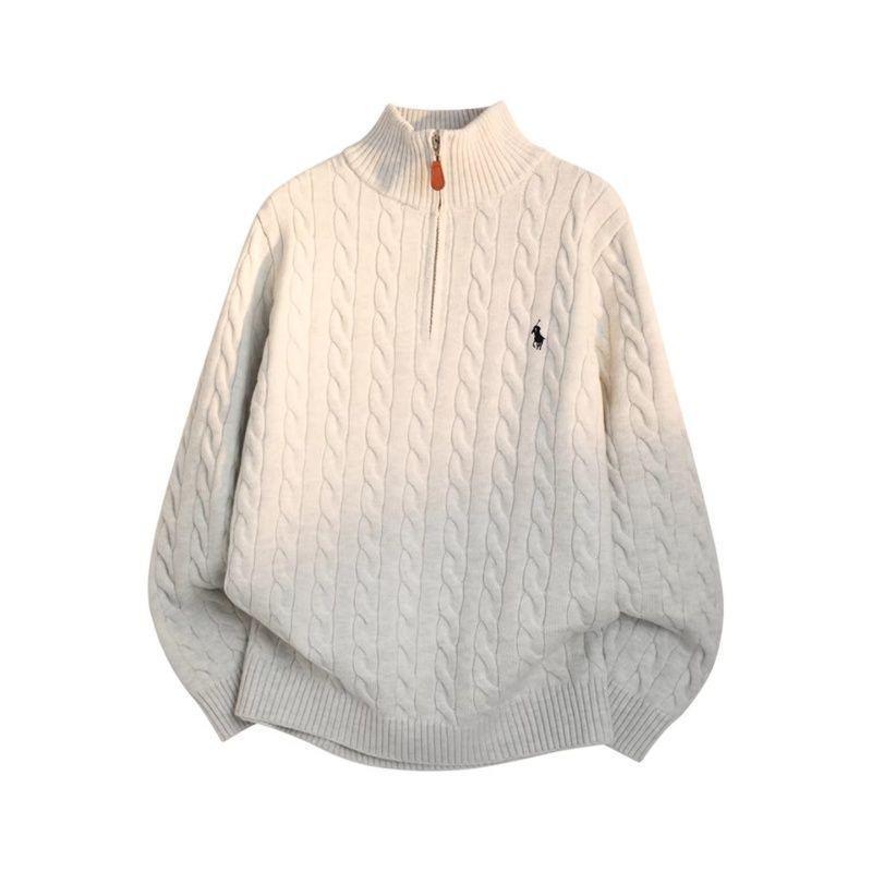 Ralph Loose Casual Men's Stand-Up Collar Knit Sweater – Spring/Autumn 2026 Trendy Couple Style