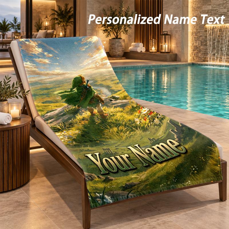 Zelda Custom Name Beach Towel Large Soft Towel for Indoor Bathroom Outdoor Beach