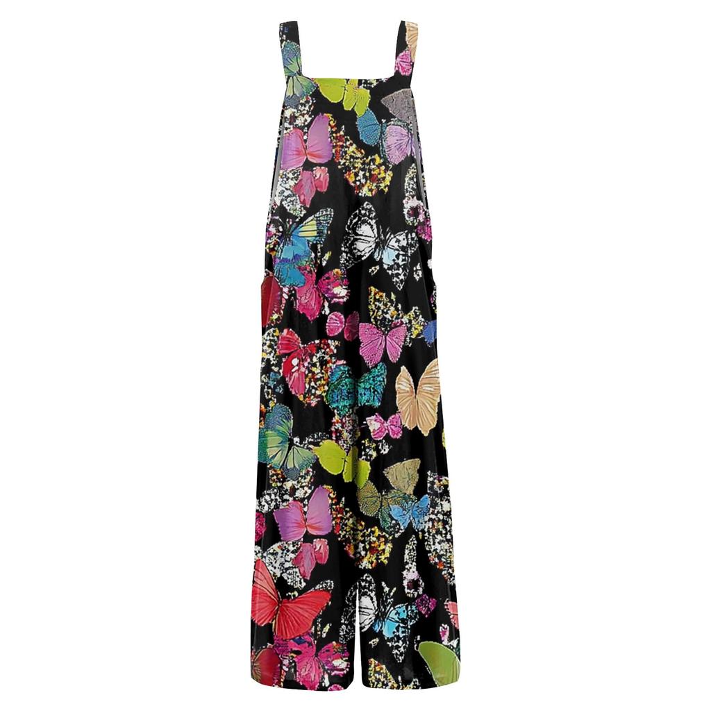 Salopette casual da donna Tute Cinghie regolabili Senza maniche Pagliaccetti estivi carini e comodi con tasca