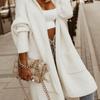 Spring New Arrival Cardigan Lapel Hooded Loose Sweater Jacket