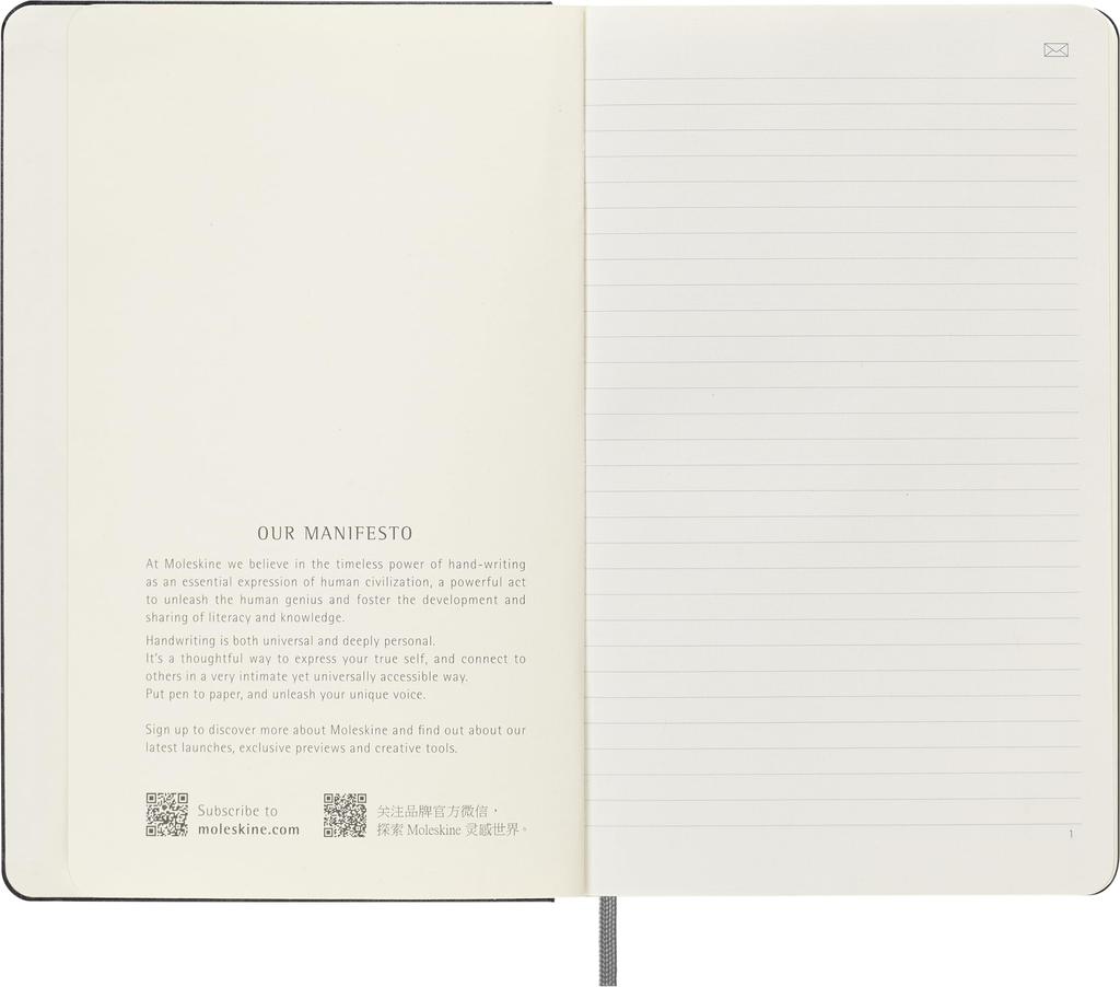 Moleskine Smart Fester Schwarz Notizbuecher, Large/A5, Liniert, Einband,