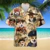 Lustiges Hundegesicht 3D-Druck Hawaiianisches Hemd Für Männer Sommer Kühl Kurzarm Frauen Blumenhemden Kinder Niedriges Strand Hawai Oberteil