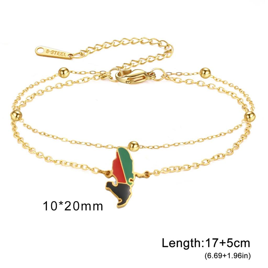 EUEAVAN Martinique Island Map Bracelets for Women Stainless Steel Gold/Silver Color Charm Fashion Country Map Jewelry Gift