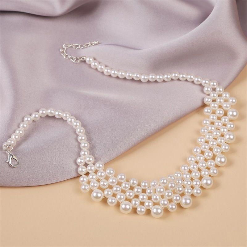 

Женская ключичная цепочка, ювелирное украшение, маскировка шрама, королевский кристалл, жемчуг Pearl style