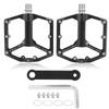 2 PCS Bicycle Pedal Enlarged Widened Non Slip 3 Peilin Black Aluminum Alloy Mountain Bike Pedal Bearing Pedal