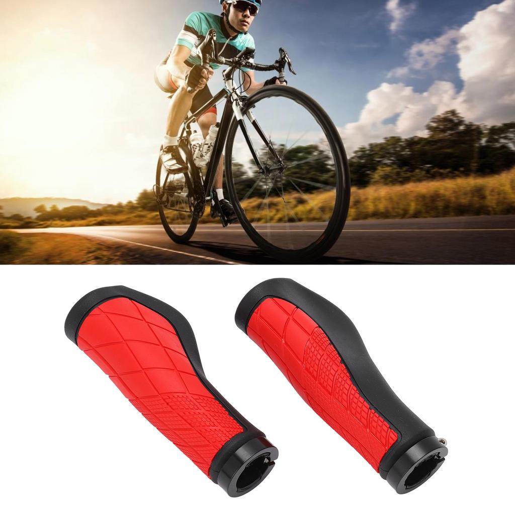 1 PairCelsiusset Bike Handlebar Cover Grips with Alloy Double Lock Anti Slip Cycling Handle Grip