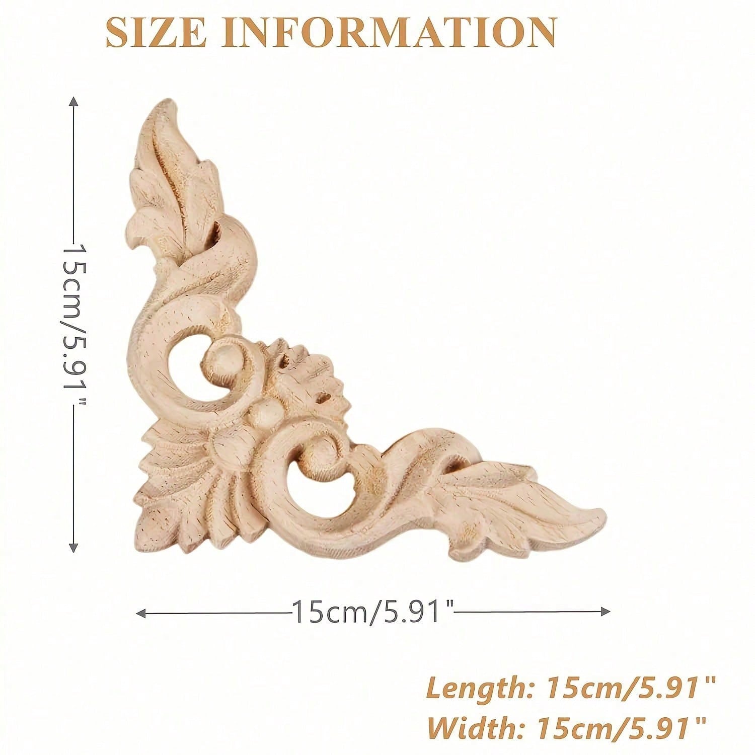 

4 шт. Деревянные резные аппликации, накладки, неокрашенные маленькие деревянные уголки, цветочные резные наклейки для зеркал, шкафов, стен, дверей, проект по художественному оформлению своими руками 15*15cm