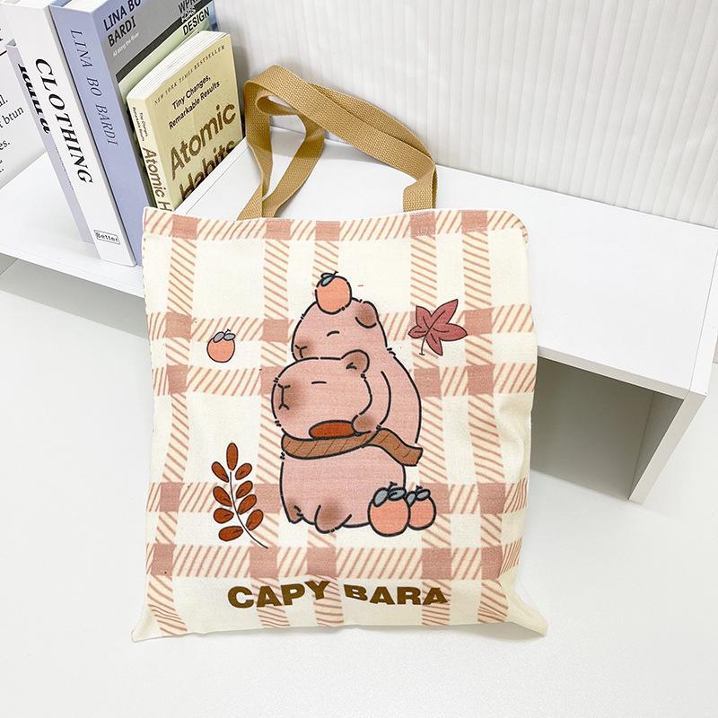 

Нова полотняна сумка Capybara через плече: Стильна сумочка великої місткості для студентів і жінок 35x40 cm, 120g