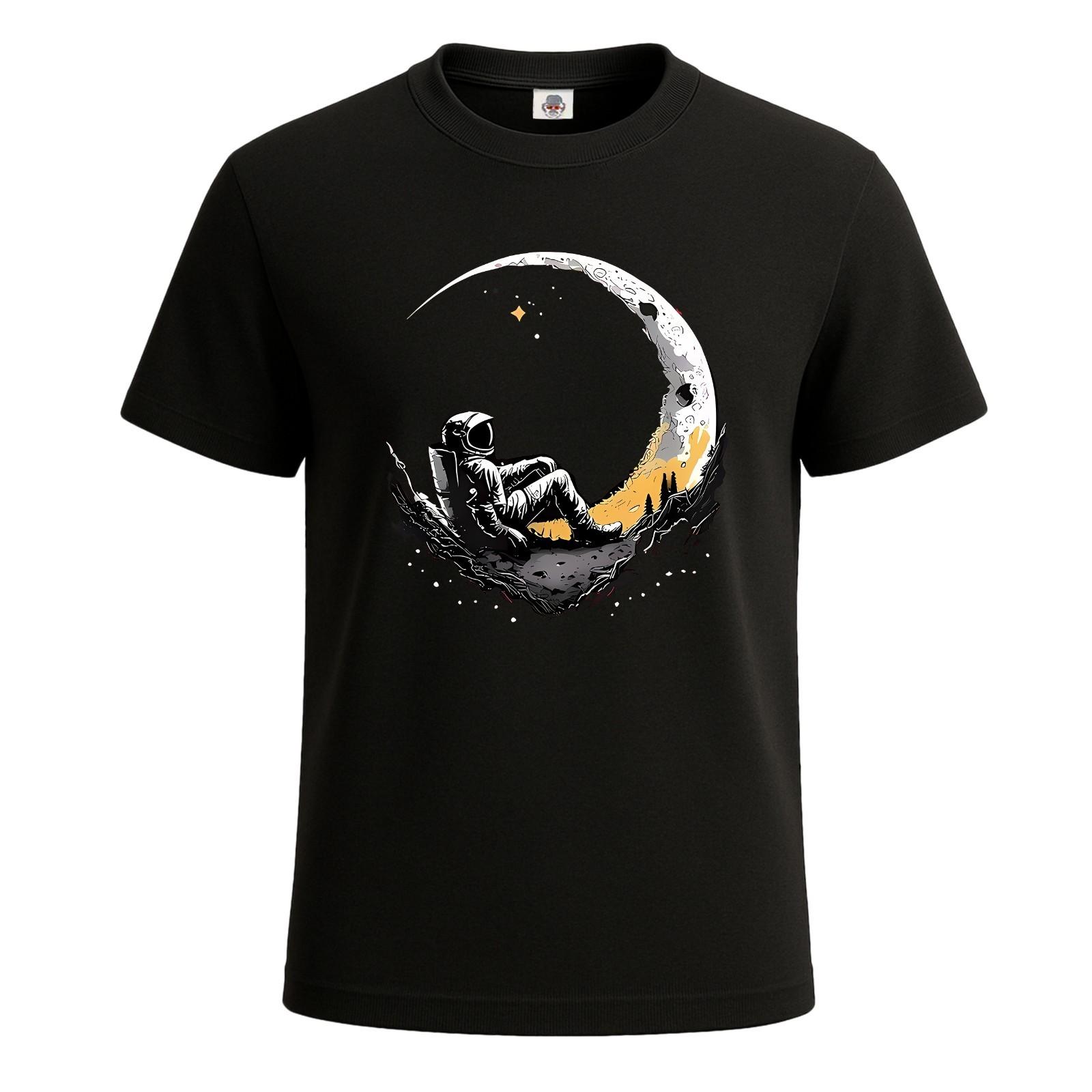 

Spaceman Man on the Moon Space Lover Mens T Shirt Gift Party Tee Top 5XL різнокольоровий
