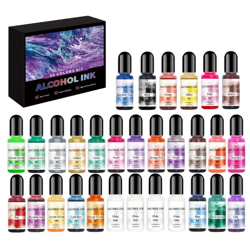

30 Color Epoxy Resin Dye Concentrated Inks Epoxy Resin Paint Silicone Texture Suitable for Resin Art and Craft Projects 1