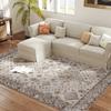 Vintage Area Rug, Non-Slip Washable Rug, Flannel Floor Carpet for Living Room, Bedroom, Dining Room, Home Office, 290 x 200 cm, Beige