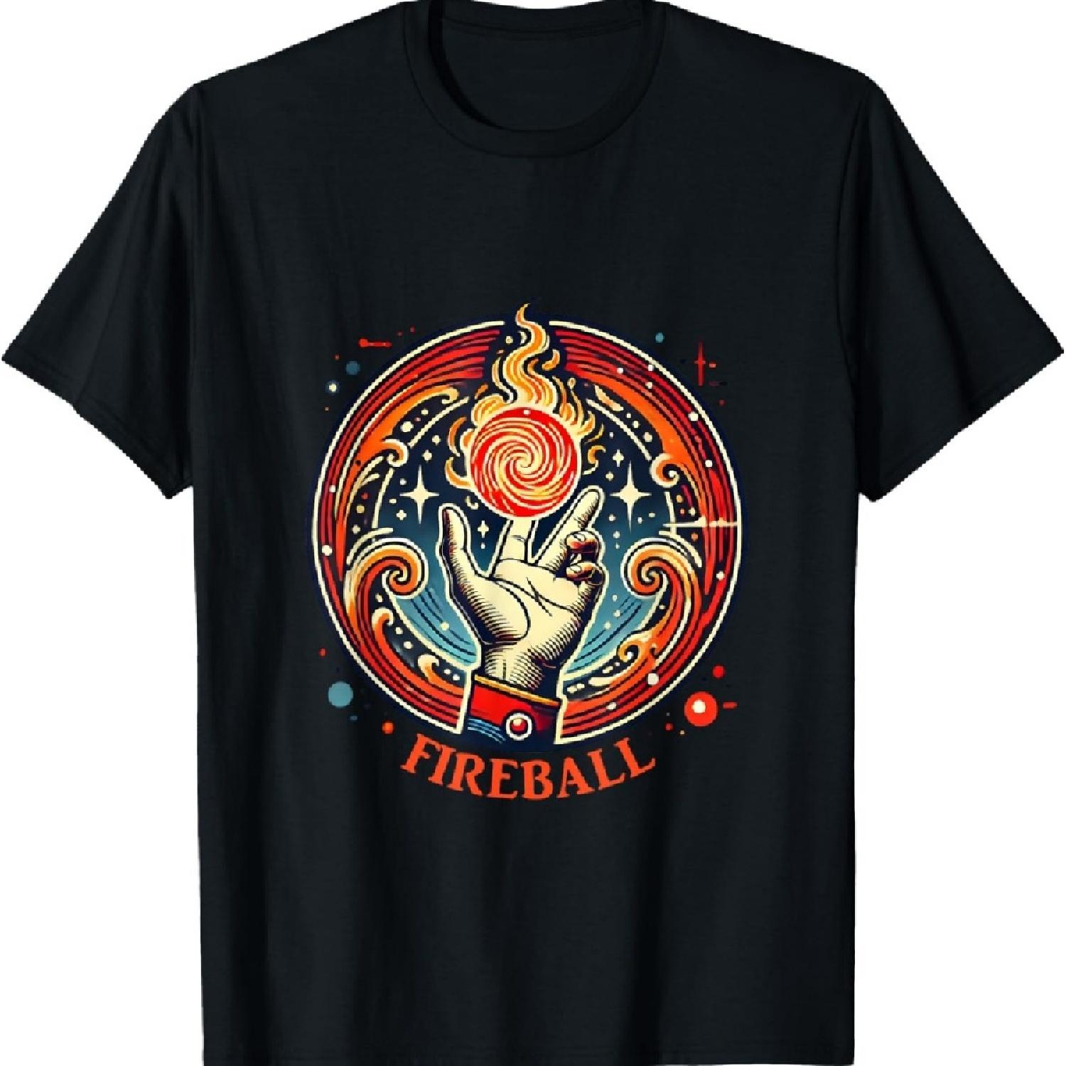 

Fireball Fantasy RPG Fire Magic Spell T-Shirt XXXXXL чёрный