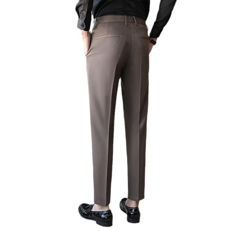 British Suit Pants Pants Small Feet Dress Business Flu Ruffian Handsome Yuppie Pants Men's Men's Coffee Color