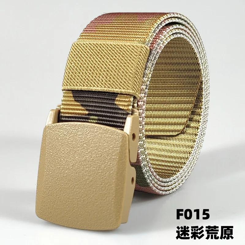 

Unisex Camo Green Nylon Canvas Waistband Adjustable Belt Outdoor Travel - Metal Buckle Trousers Jeans Belts for Men 3.8X120cm