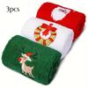 Santa Reindeer Ornament Design Vintage Christmas Towels Uses For Kitchen Bathroom Holiday Decoration
