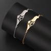 Jeshayuan Palestine- Map Bracelets for Women David Star Stainless Steel Double Layer Bracelet Charm Men Jewelry Gift Wholesale