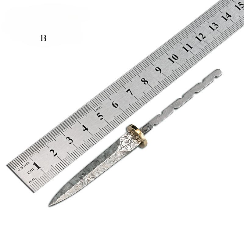 Stone Pattern Damascus Tea Knife Blank, Unfinished Full Tang Blade for DIY Handmade Kung Fu Tea Ceremony Tools